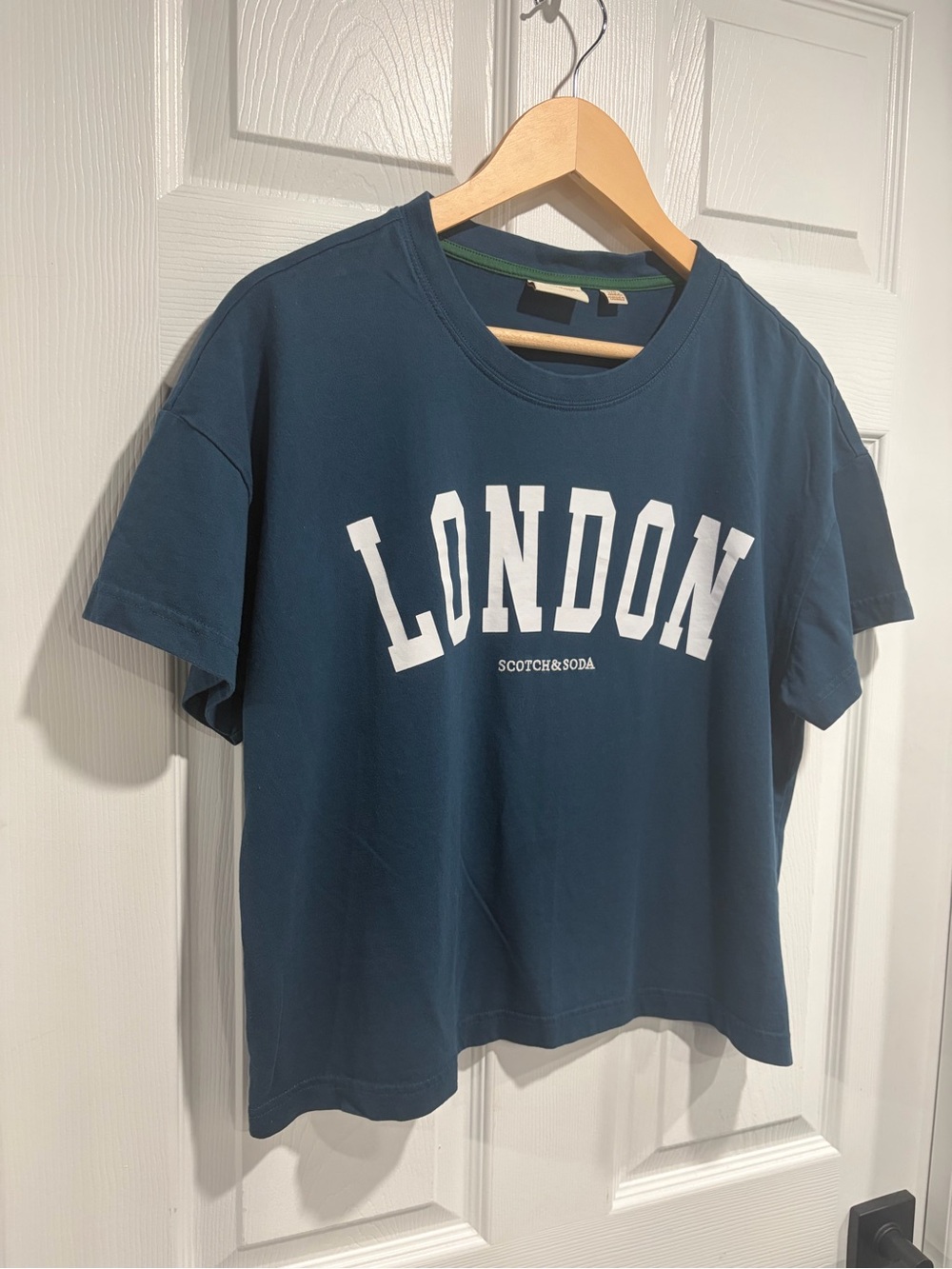 Scotch & Soda Navy Blue 'LONDON' Short Sleeve Graphic Tee T-Shirt 100% Cotton - Picture 2 of 8